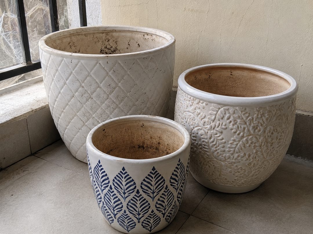 Ceramic planters, set of 3
