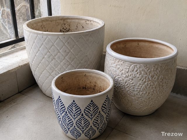 Ceramic planters, set of 3