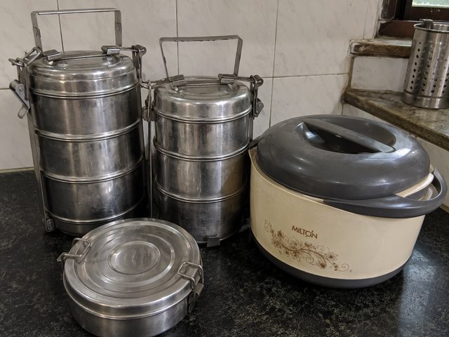 Steel tiffin carriers + casserole